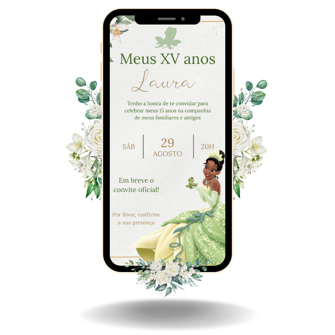Save the Date Tradicional - A Princesa e o Sapo