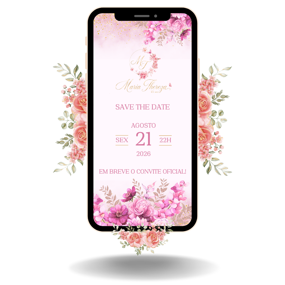 Save the Date Tradicional - Rosa Claro